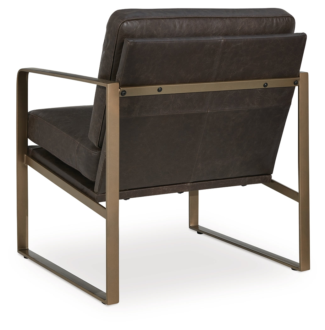 Bradett Dark Brown/Gold Accent Chair- Viva Furn