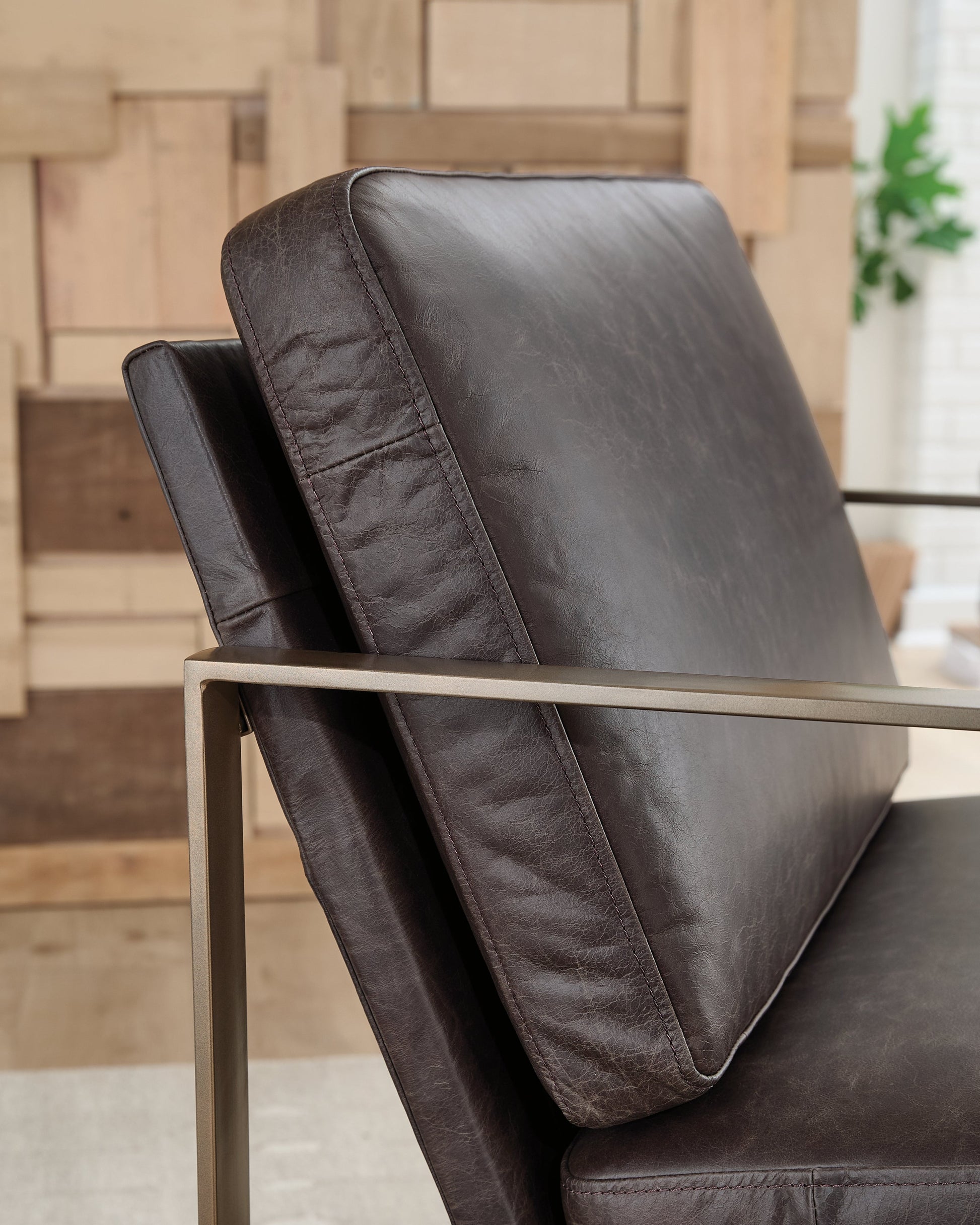 Bradett Dark Brown/Gold Accent Chair- Viva Furn