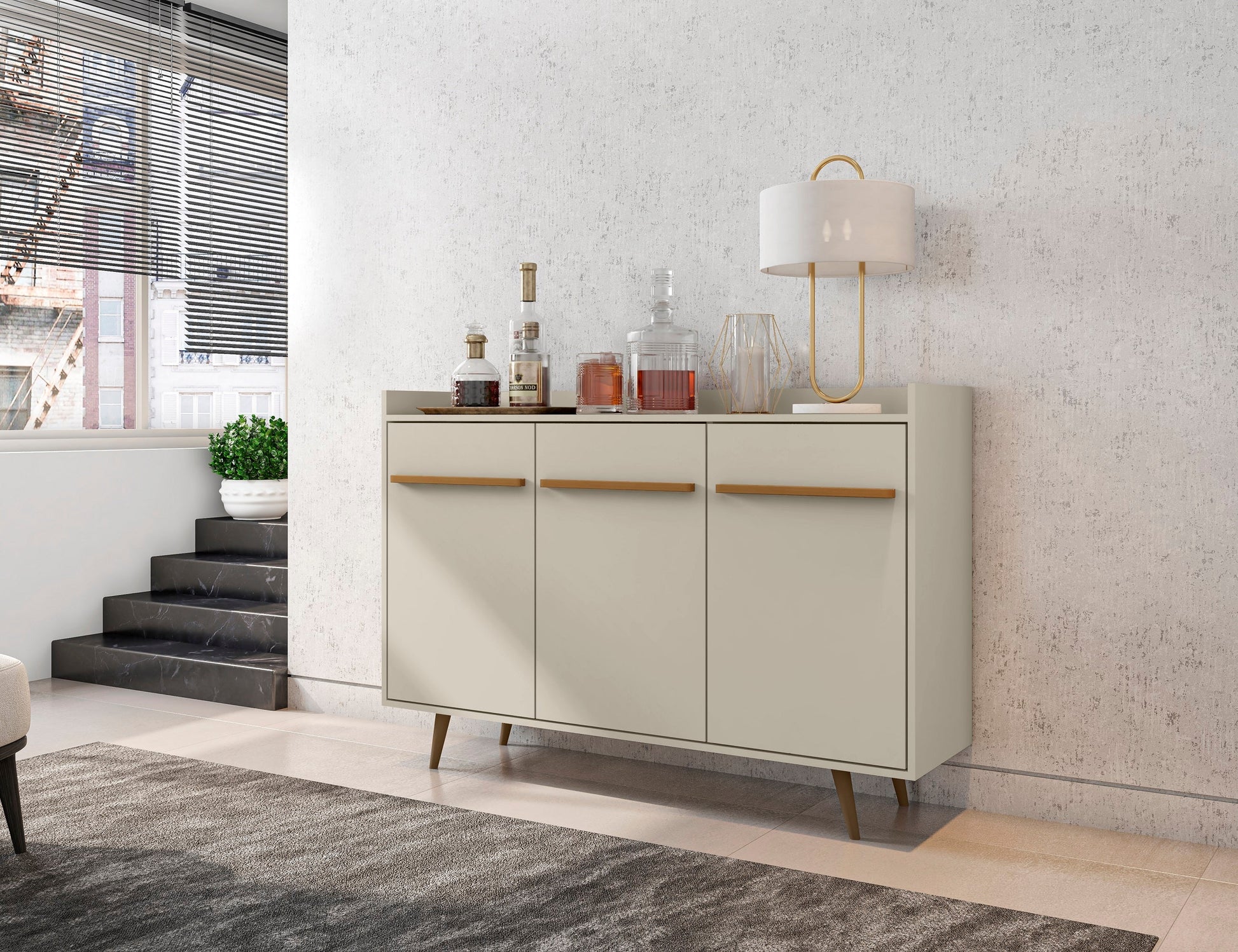Bradley 53.54 Buffet Stand in Off White - Ornate Home