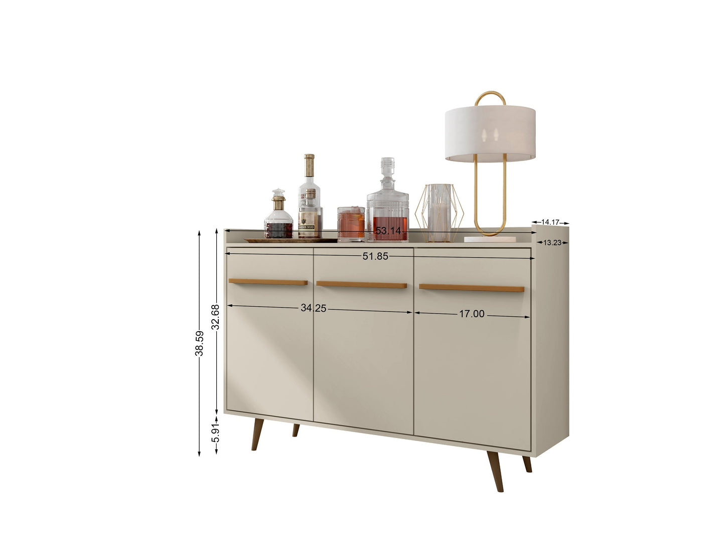 Bradley 53.54 Buffet Stand in Off White - Ornate Home