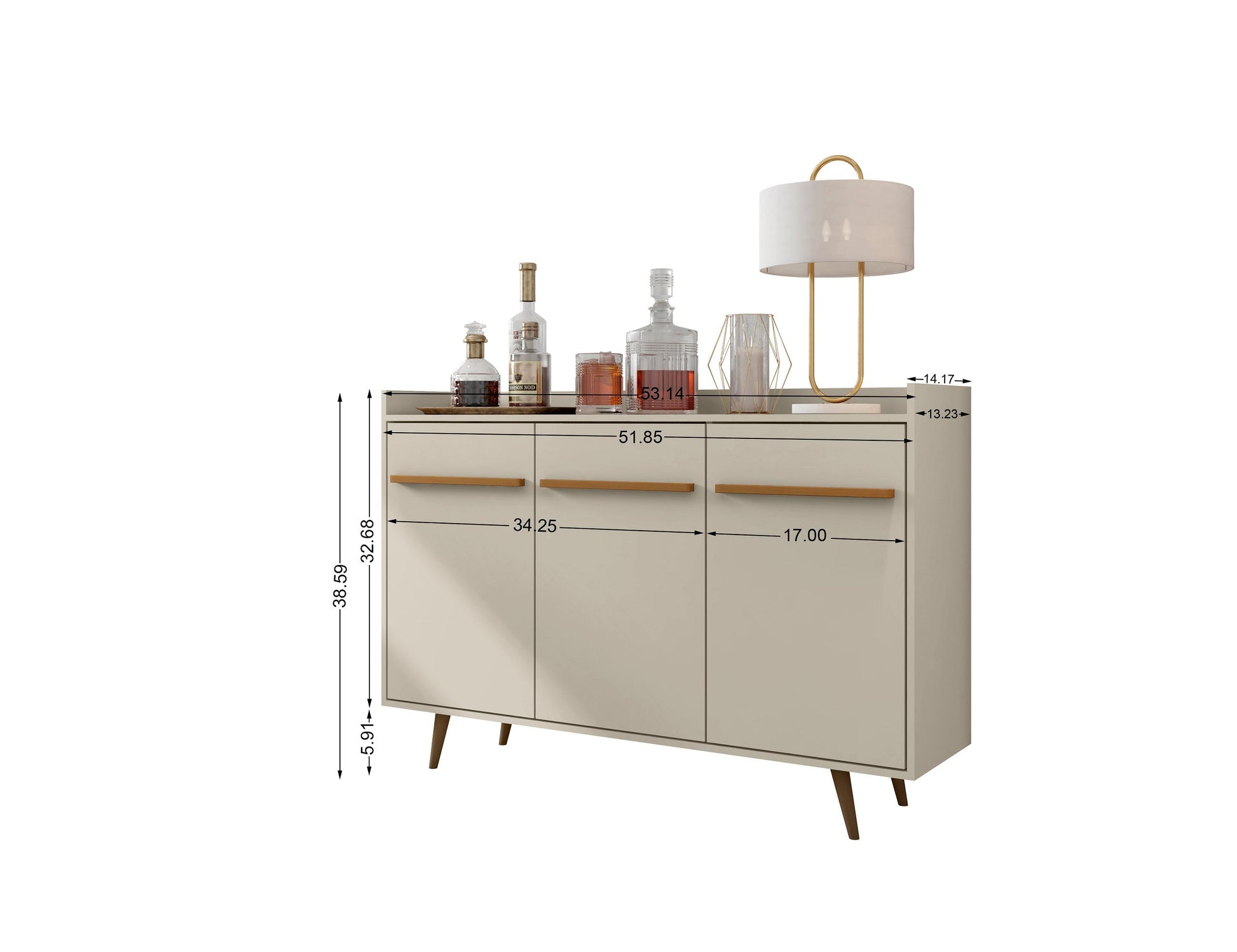 Bradley 53.54 Buffet Stand in Off White - Ornate Home