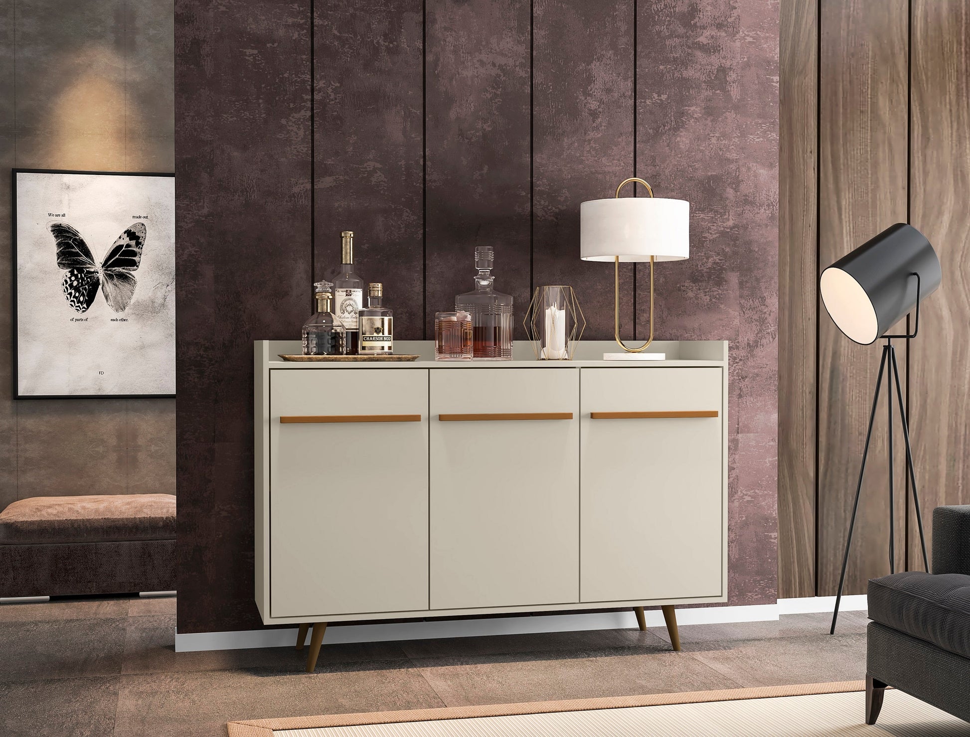 Bradley 53.54 Buffet Stand in Off White - Ornate Home