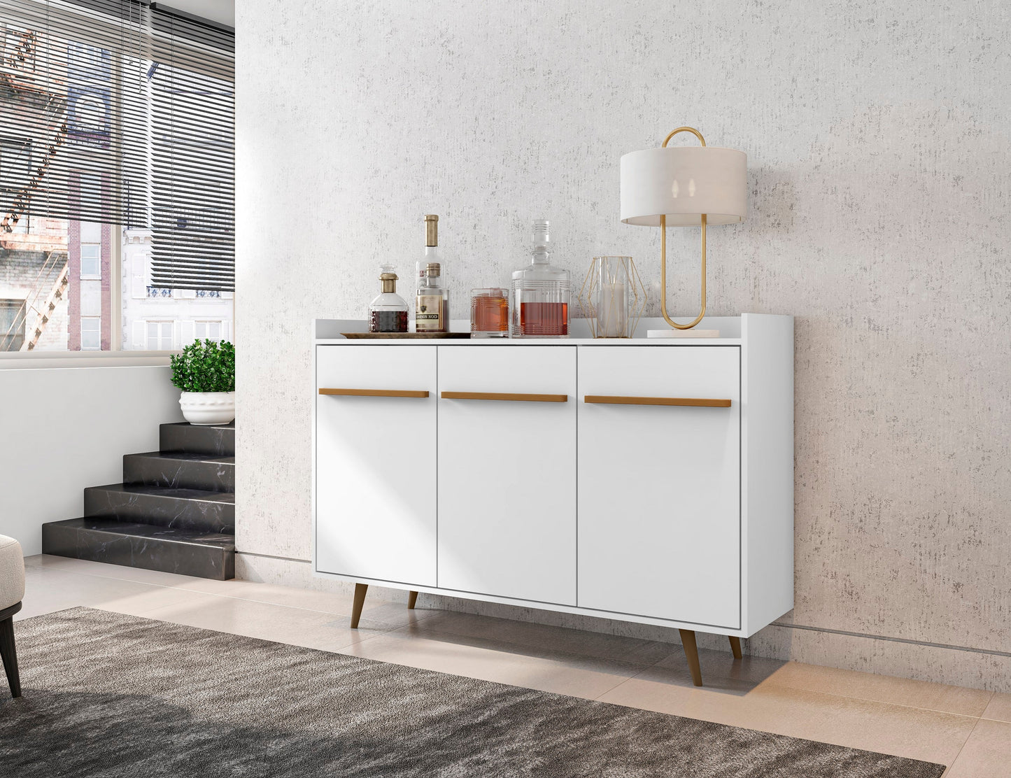 Bradley 53.54 Buffet Stand in White - Ornate Home