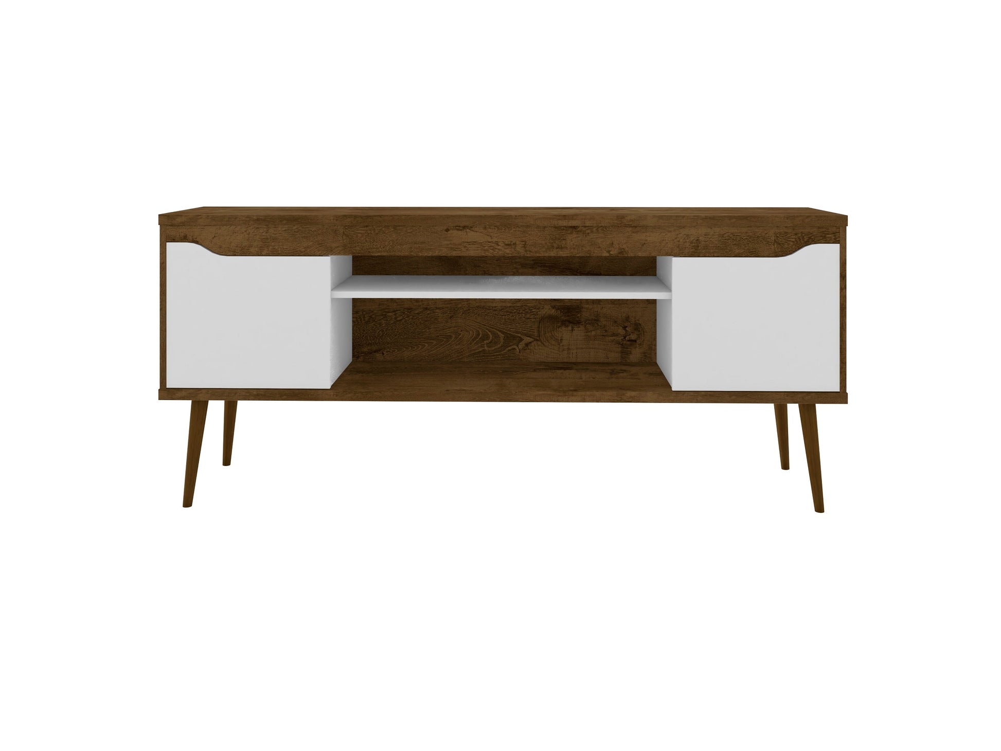 Bradley 62.99 TV Stand in Rustic Brown and White - Ornate Home