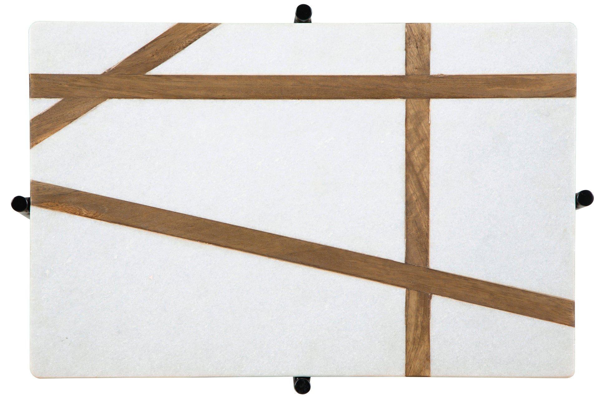 Braxmore White/Light Brown Accent Table- Viva Furn