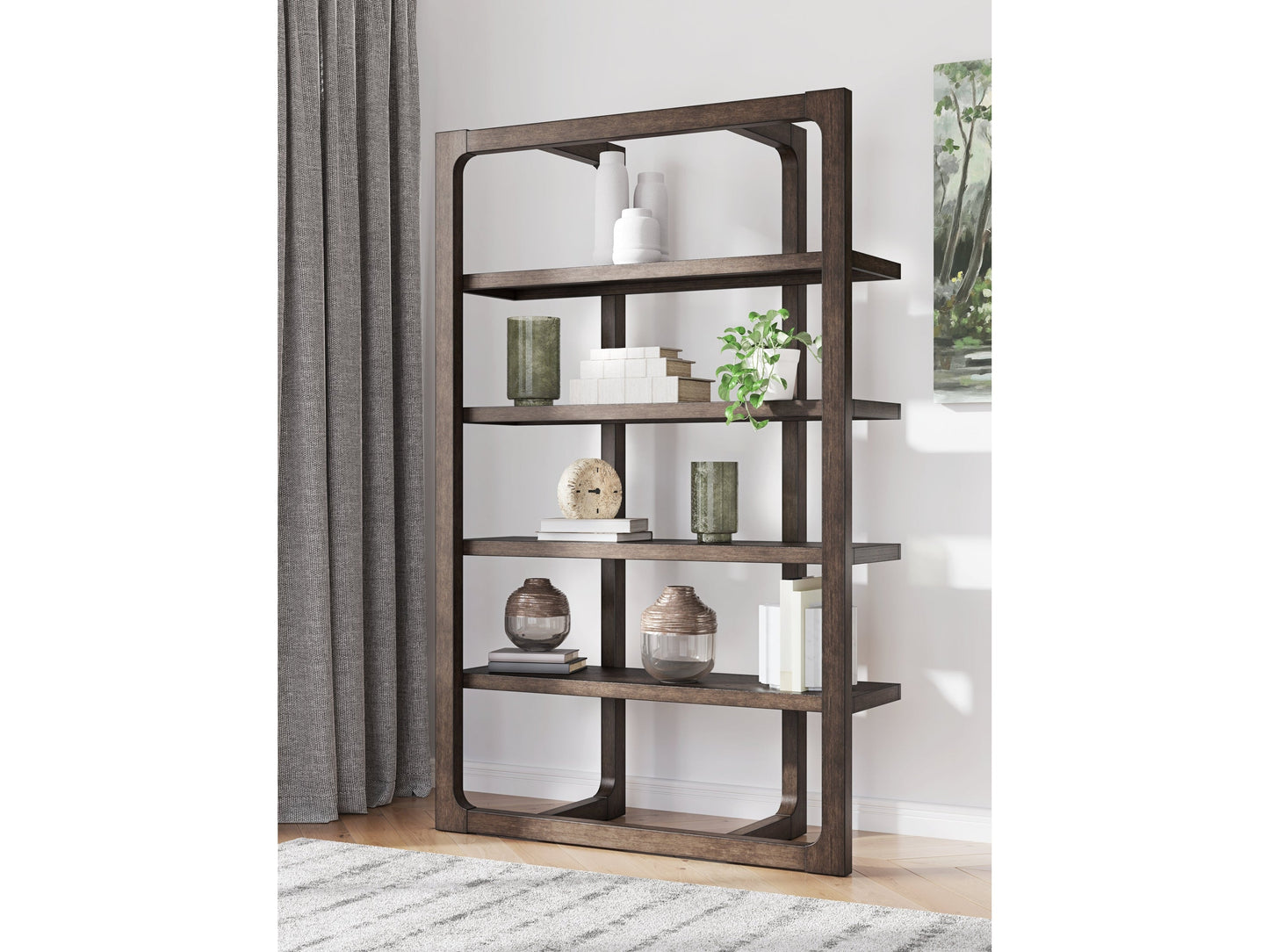 Breckington Dark Brown Bookcase- Viva Furn