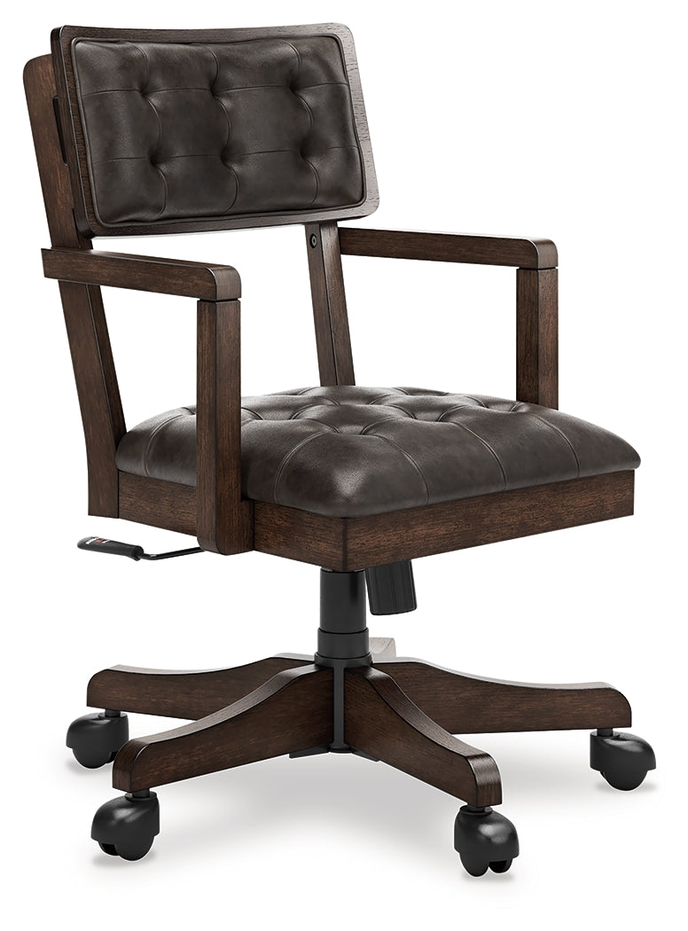 Breckington Dark Brown Home Office Desk Chair- Viva Furn