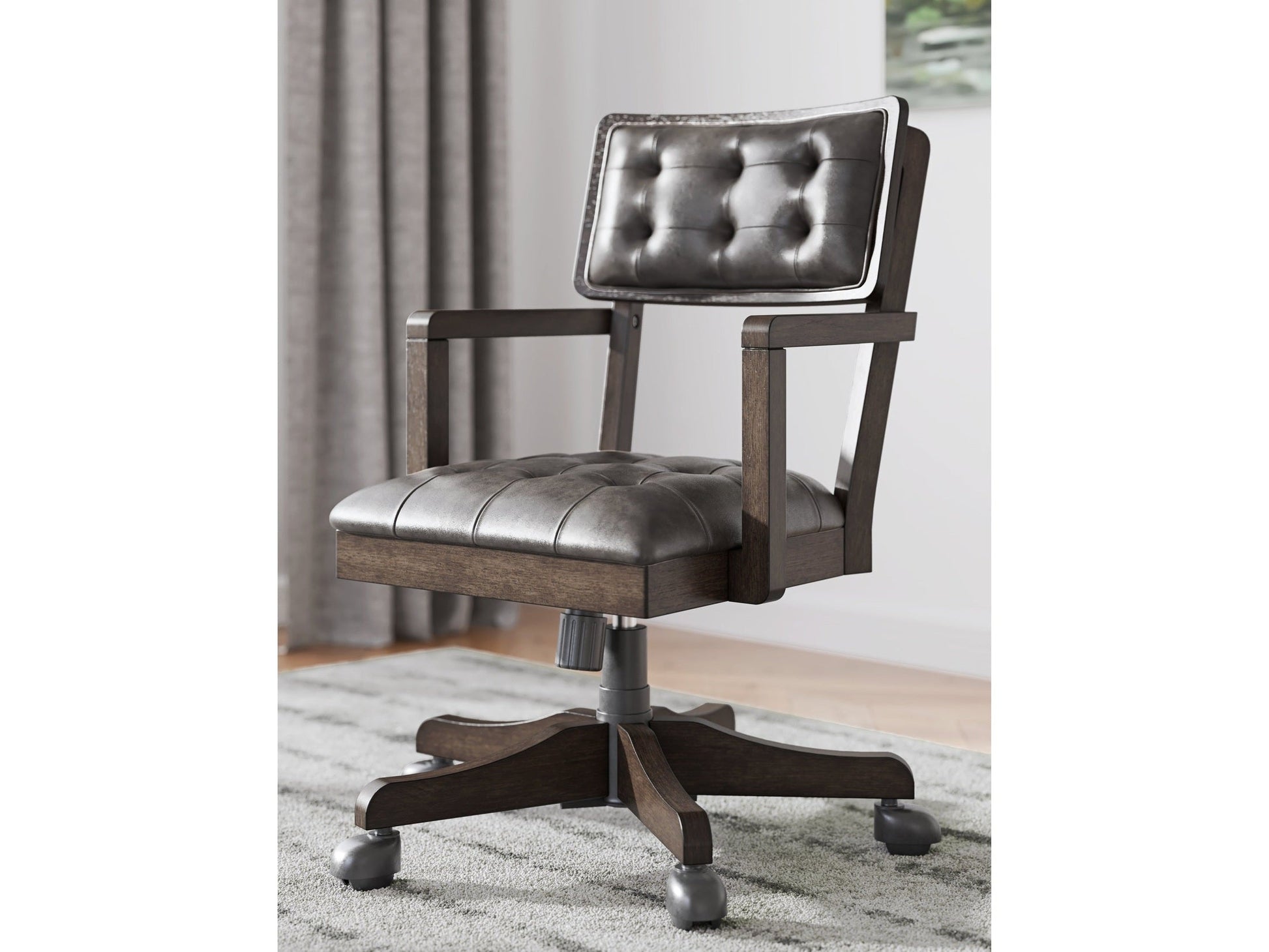 Breckington Dark Brown Home Office Desk Chair- Viva Furn