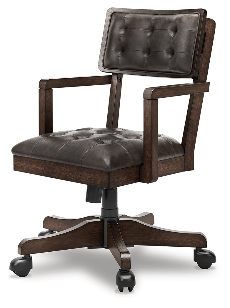 Breckington Dark Brown Home Office Desk Chair- Viva Furn