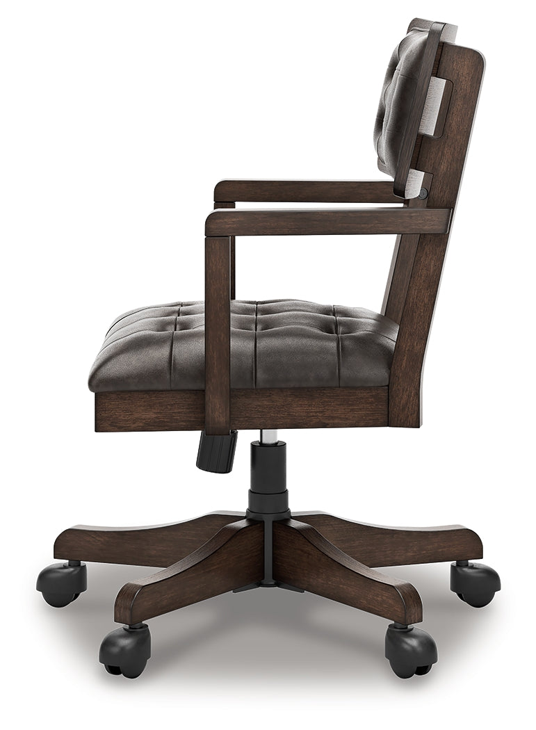 Breckington Dark Brown Home Office Desk Chair- Viva Furn
