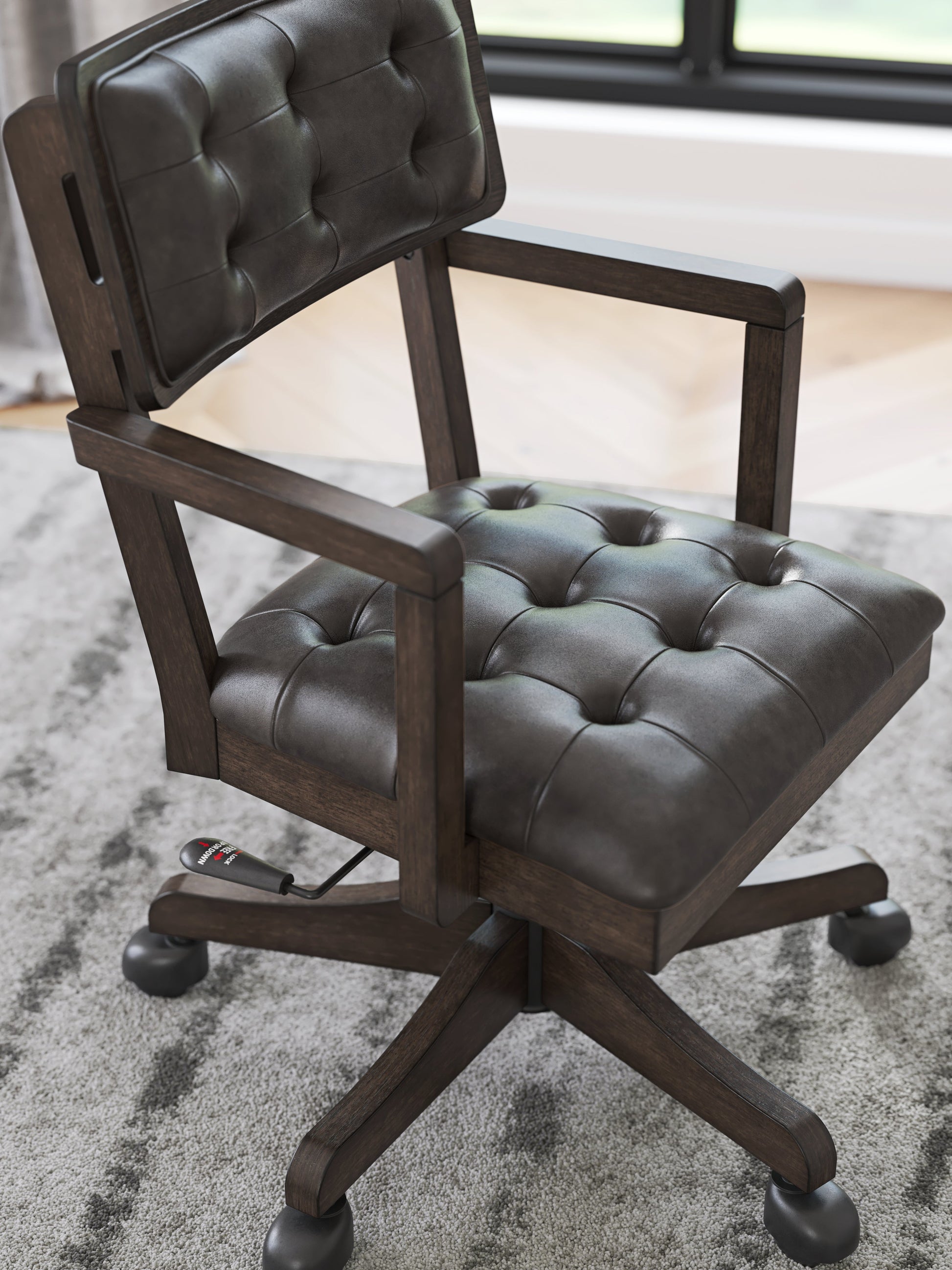 Breckington Dark Brown Home Office Desk Chair- Viva Furn