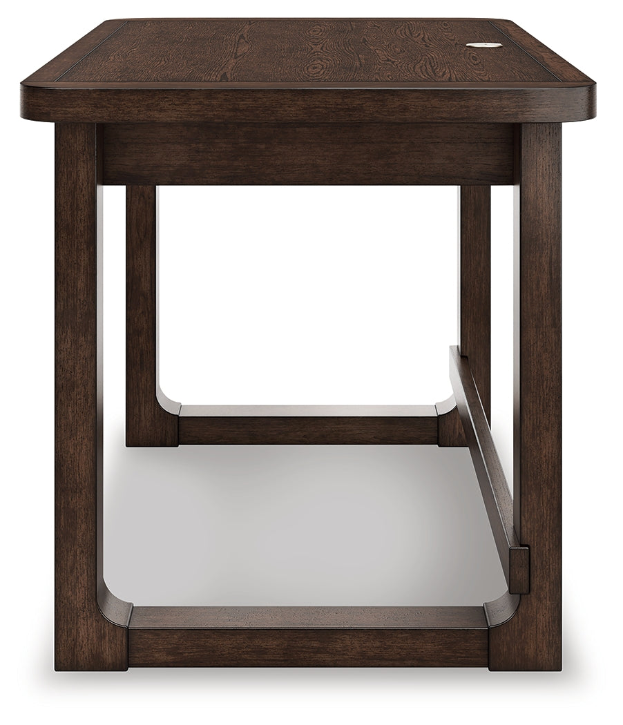Breckington Dark Brown Home Office Desk- Viva Furn