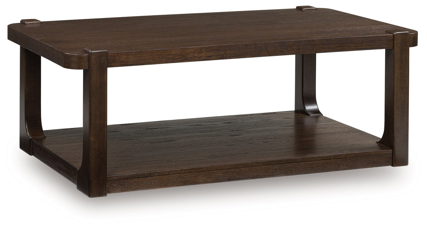 Breckington Dark Brown Rectangular Cocktail Table- Viva Furn