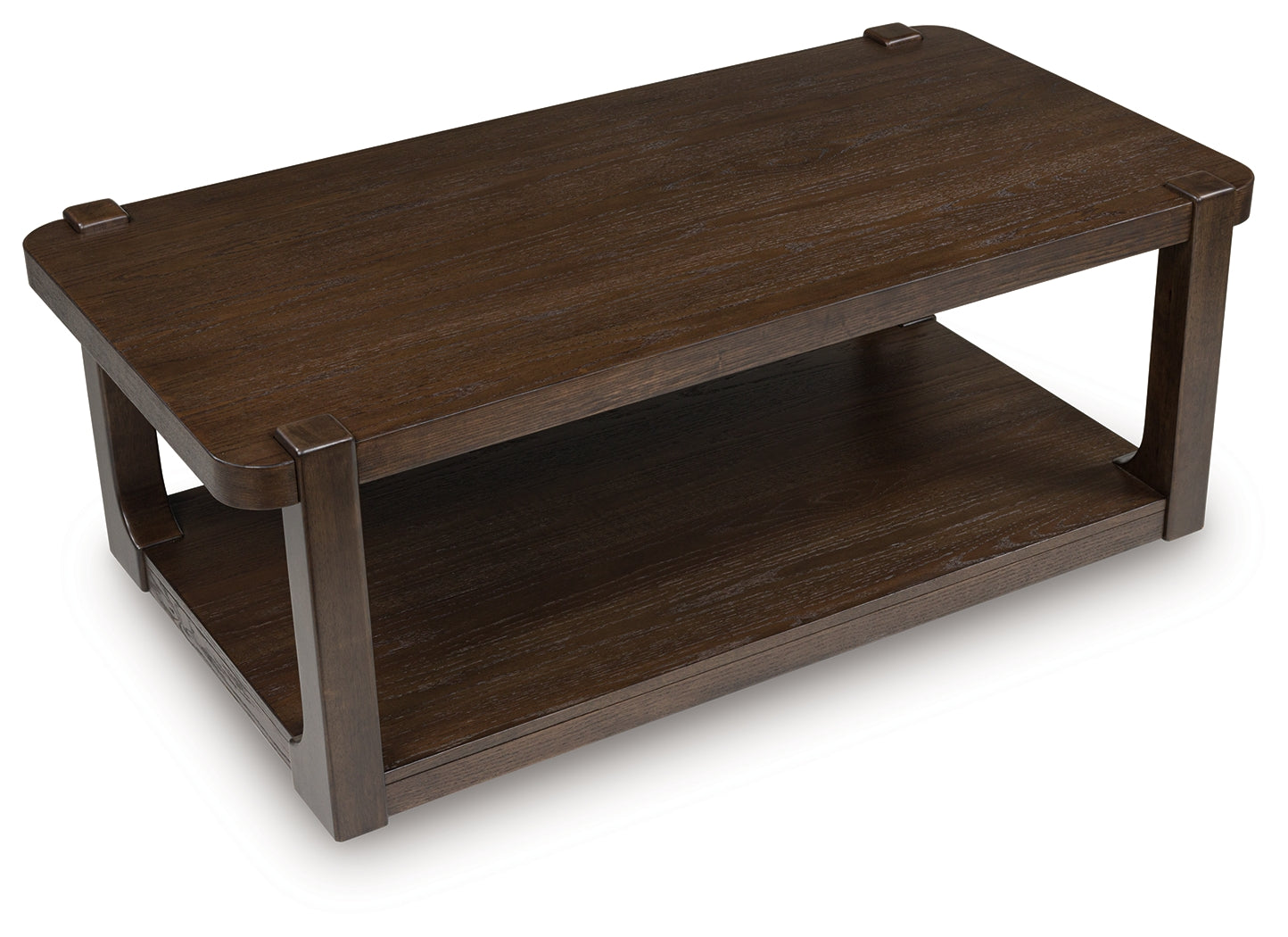 Breckington Dark Brown Rectangular Cocktail Table- Viva Furn