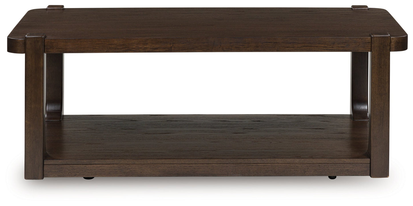 Breckington Dark Brown Rectangular Cocktail Table- Viva Furn