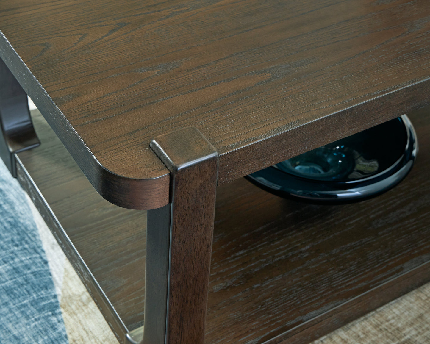 Breckington Dark Brown Rectangular Cocktail Table- Viva Furn