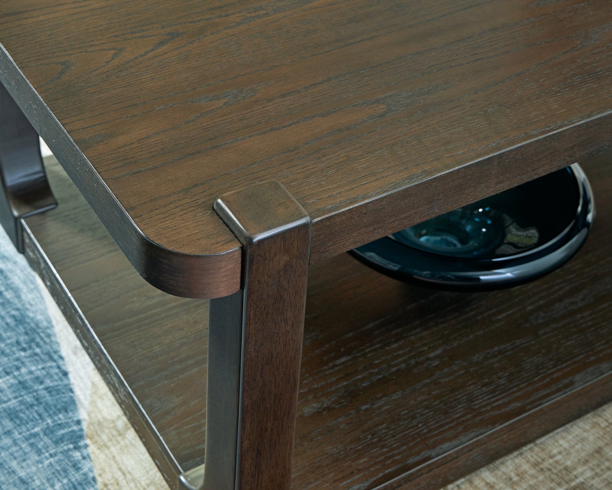 Breckington Dark Brown Rectangular Cocktail Table- Viva Furn