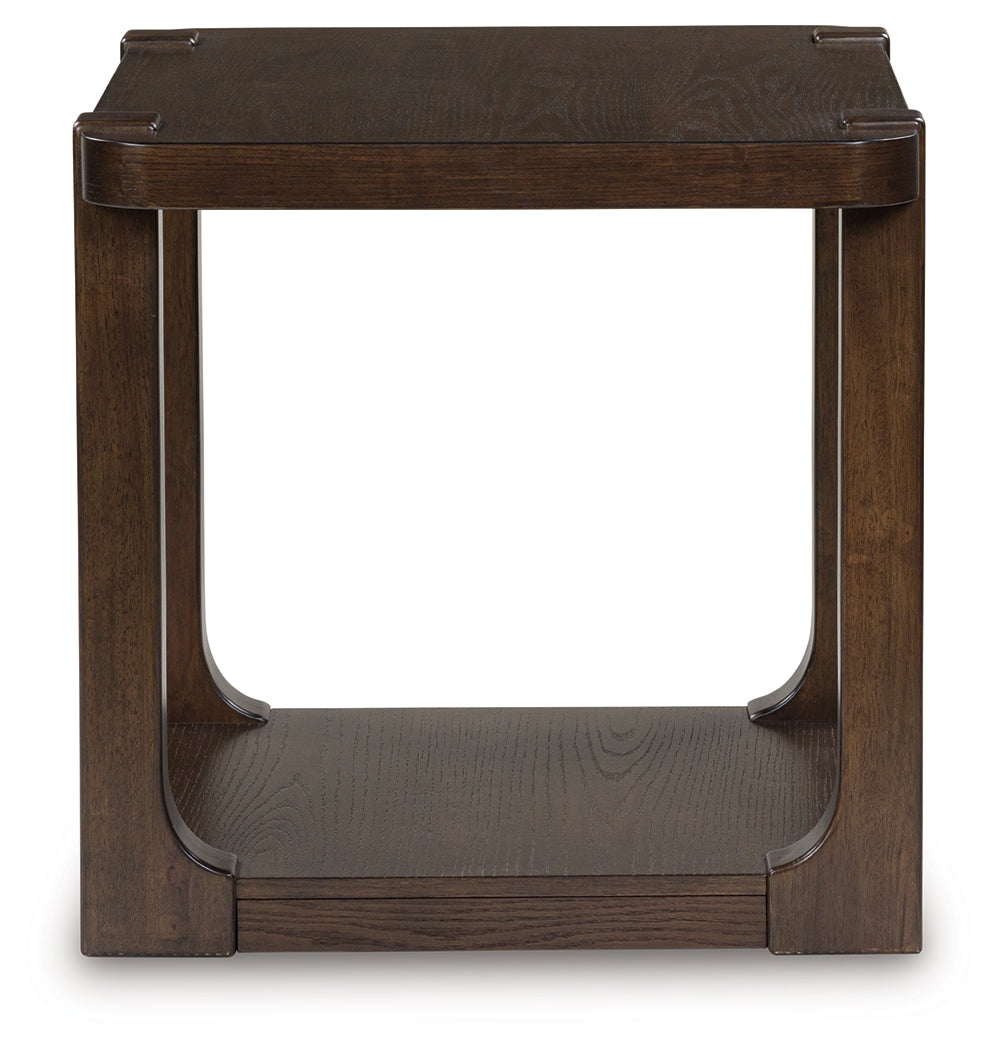 Breckington Dark Brown Rectangular End Table- Viva Furn