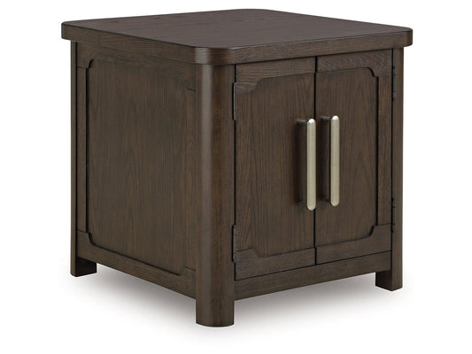 Breckington Dark Brown Rectangular End Table- Viva Furn