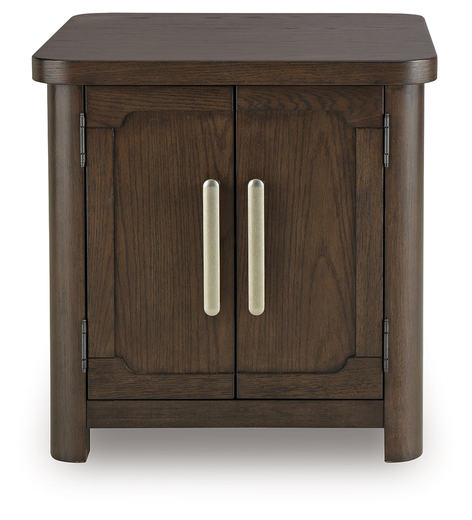 Breckington Dark Brown Rectangular End Table- Viva Furn