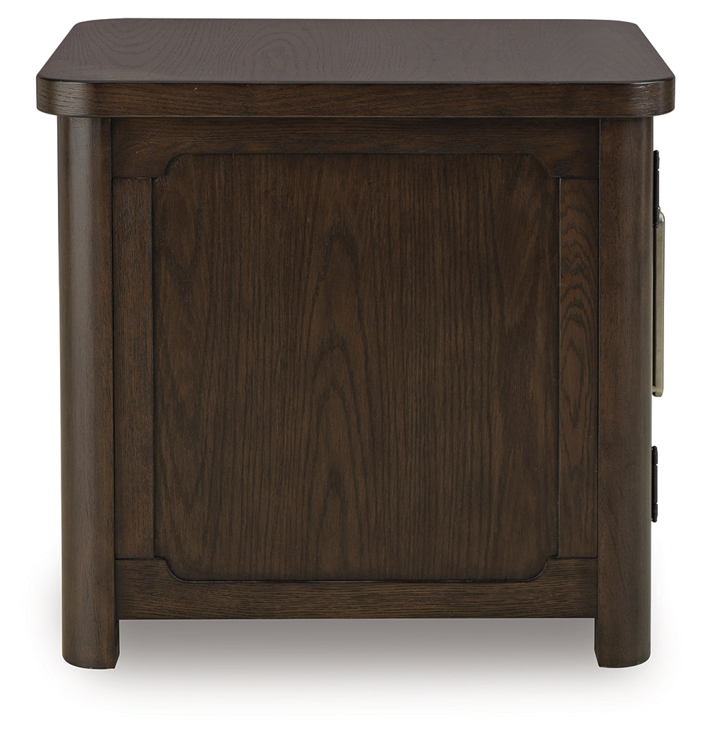 Breckington Dark Brown Rectangular End Table- Viva Furn