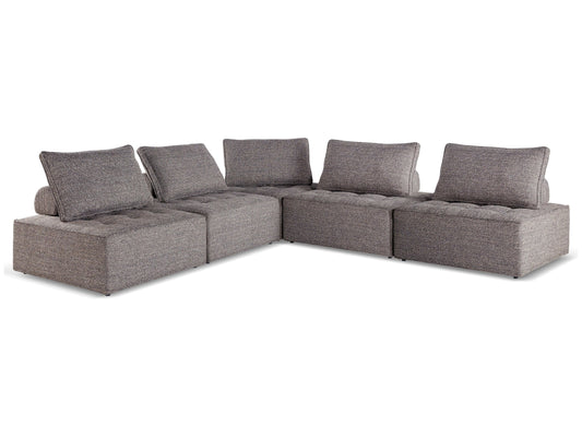 Bree Zee Brown 5-Piece Outdoor Modular Seating- Viva Furn