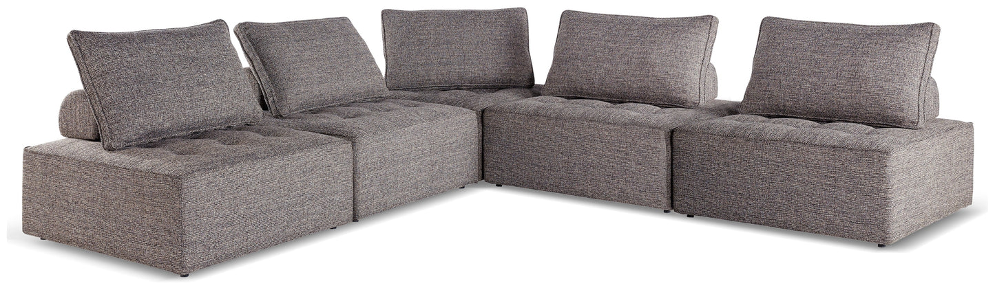 Bree Zee Brown 5-Piece Outdoor Modular Seating- Viva Furn