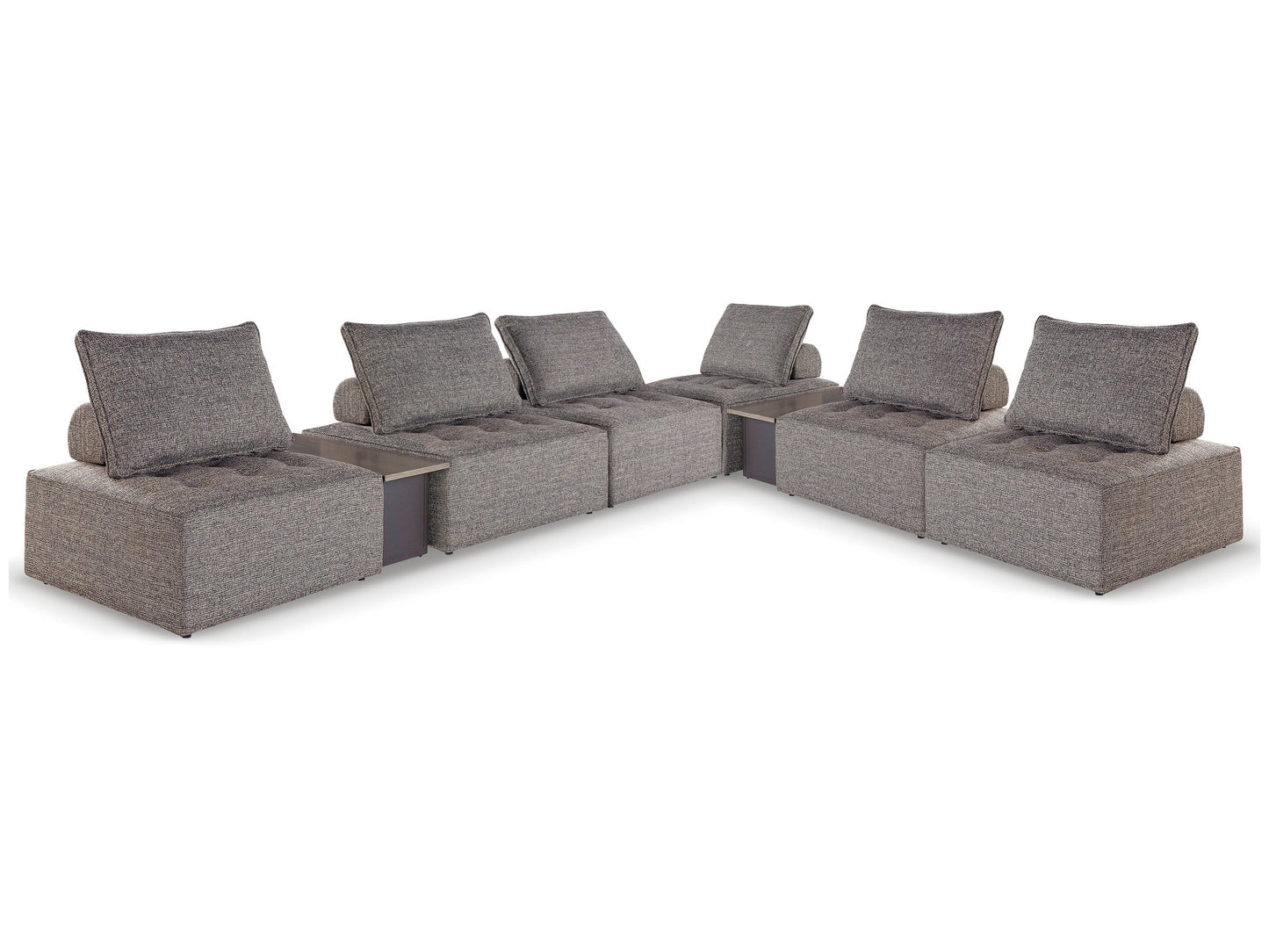 Bree Zee Brown 8-Piece Outdoor Modular Seating (8 outdoor lounge chairs, 2 end tables)- Viva Furn