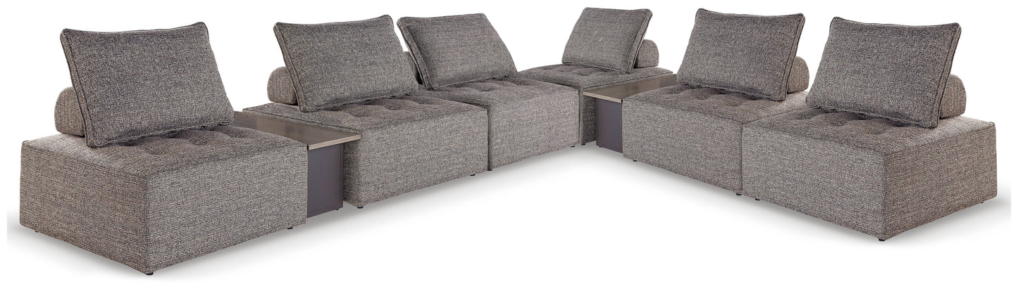 Bree Zee Brown 8-Piece Outdoor Modular Seating (8 outdoor lounge chairs, 2 end tables)- Viva Furn