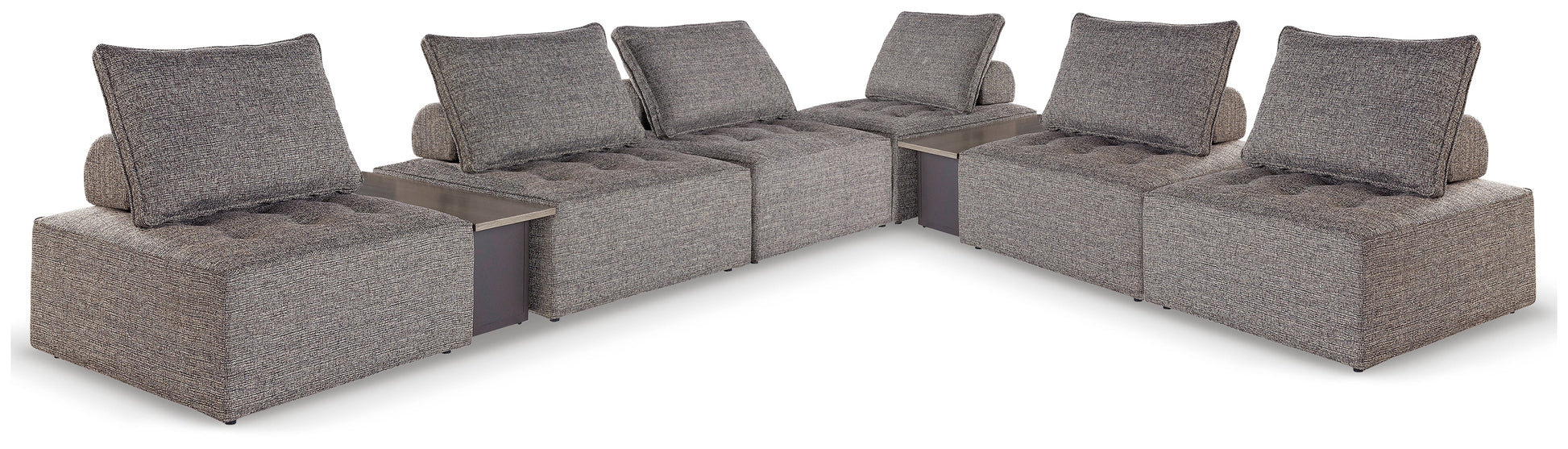 Bree Zee Brown 8-Piece Outdoor Modular Seating (8 outdoor lounge chairs, 2 end tables)- Viva Furn