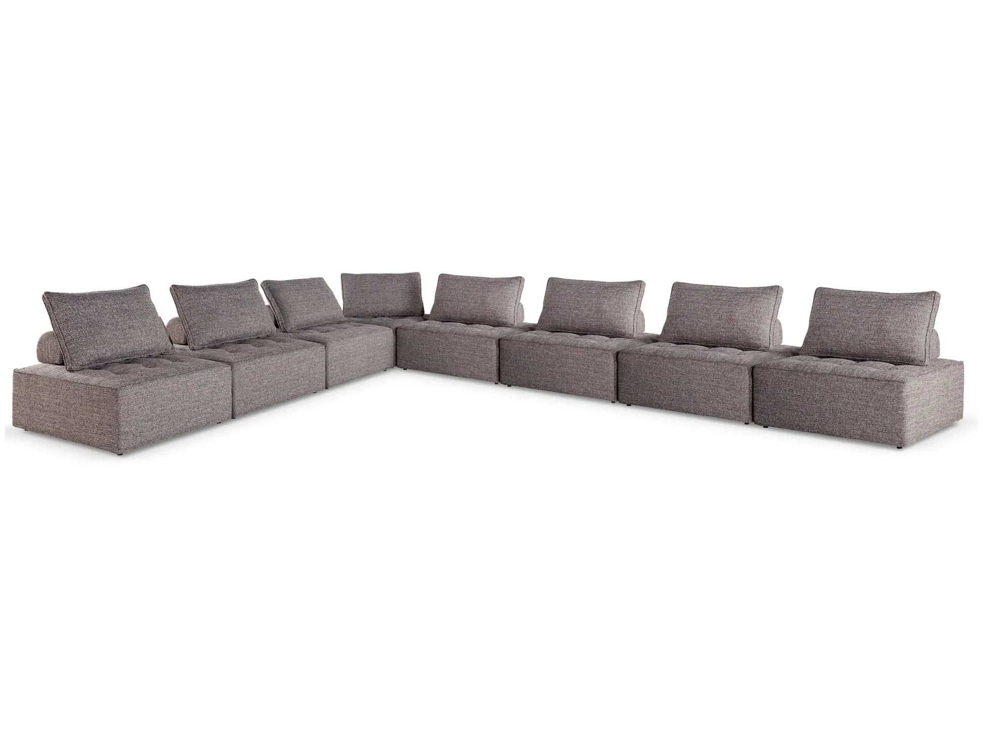 Bree Zee Brown 8-Piece Outdoor Modular Seating (8 outdoor lounge chairs)- Viva Furn