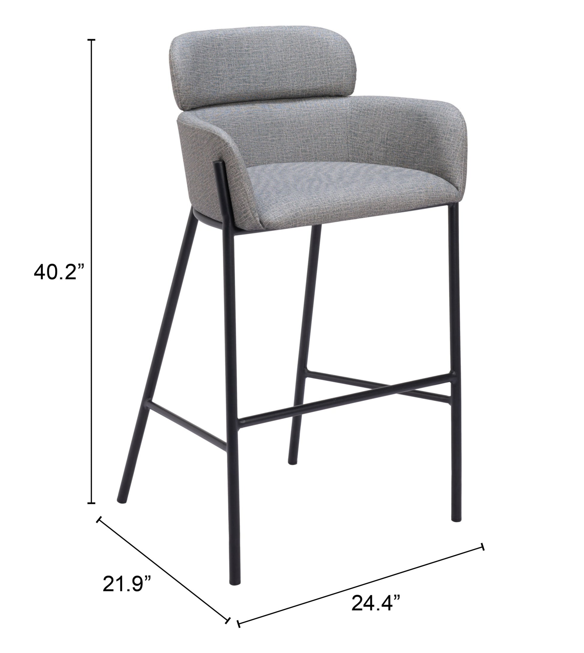 Bremor Slate Gray Barstool - Ornate Home