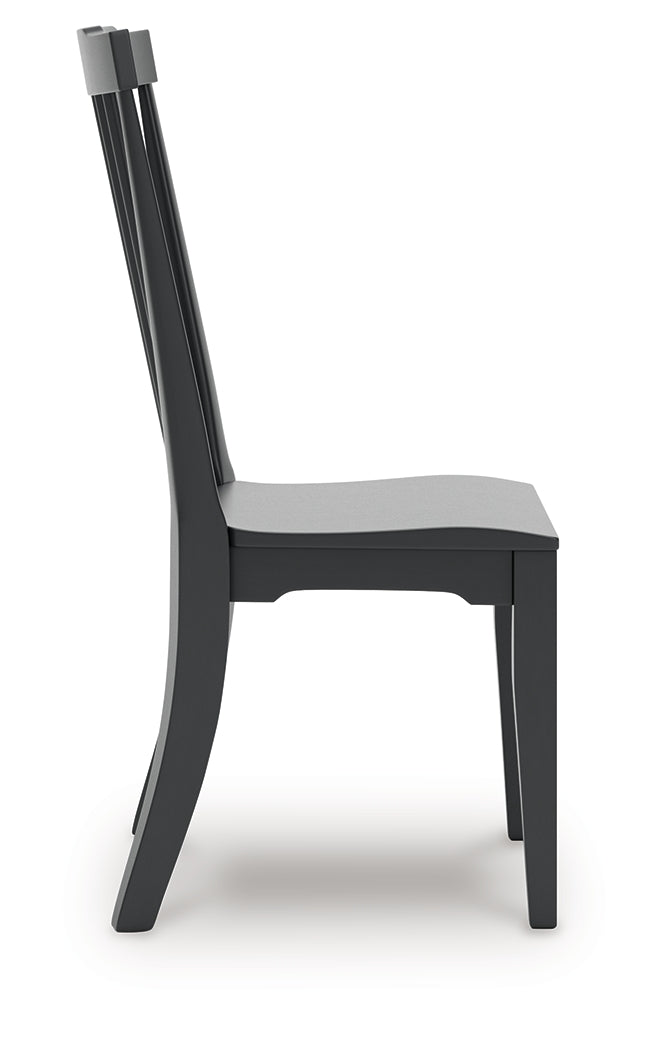 Brenkerton Black Dining Room Side Chair (Set of 2)- Viva Furn