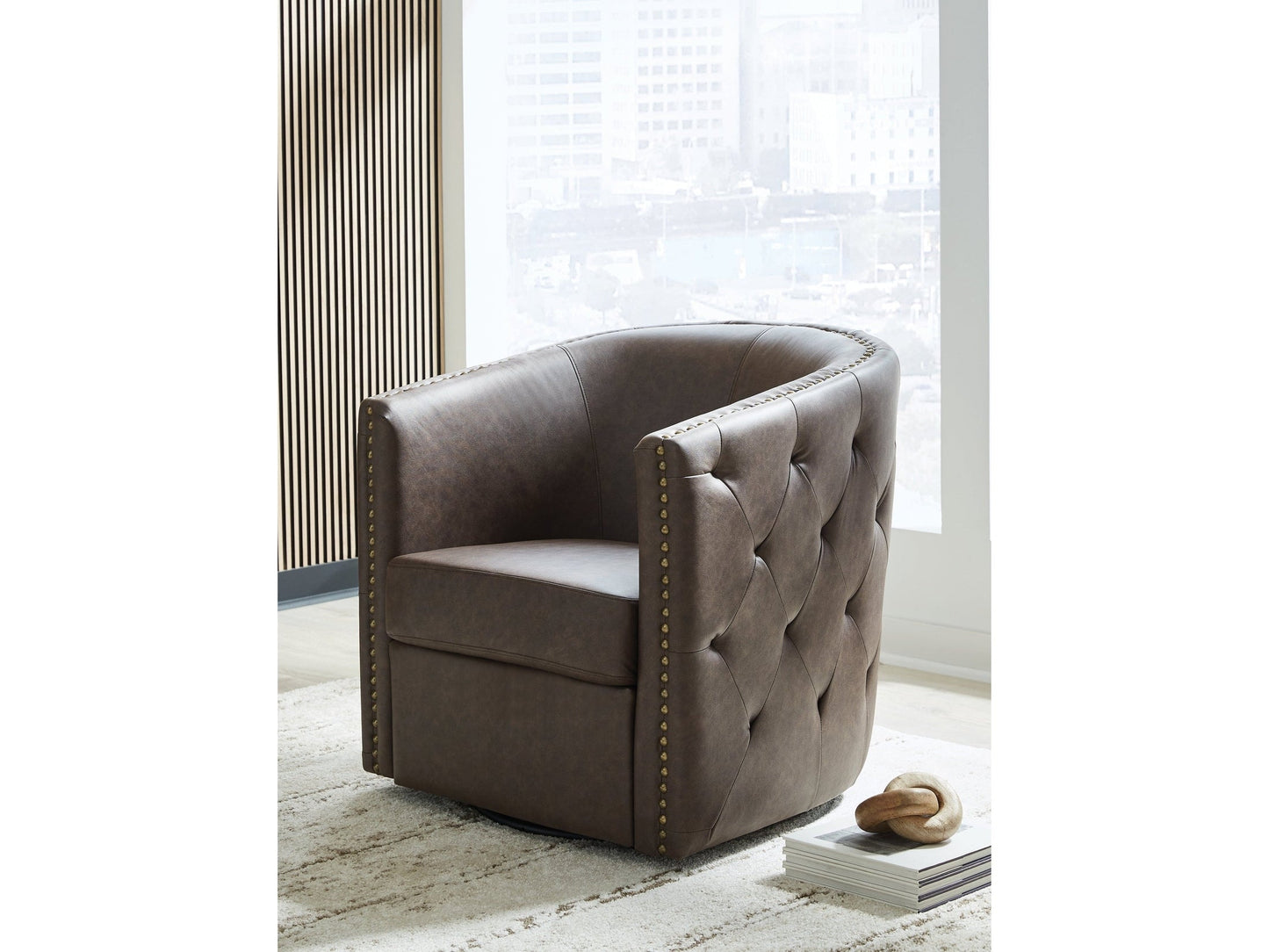 Brentlow Granite Swivel Accent Chair- Viva Furn