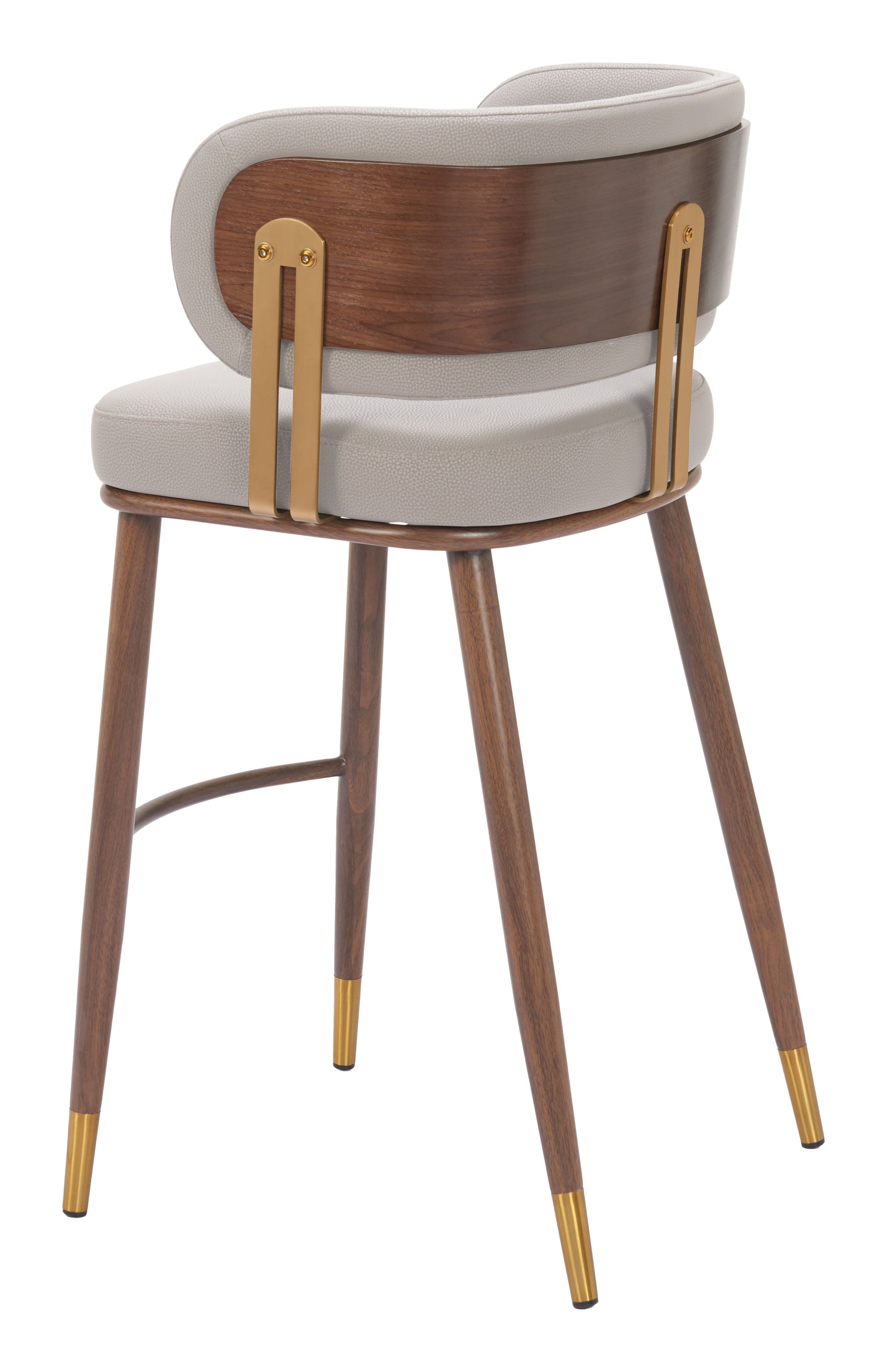 Brew Beige & Walnut Barstool - Ornate Home