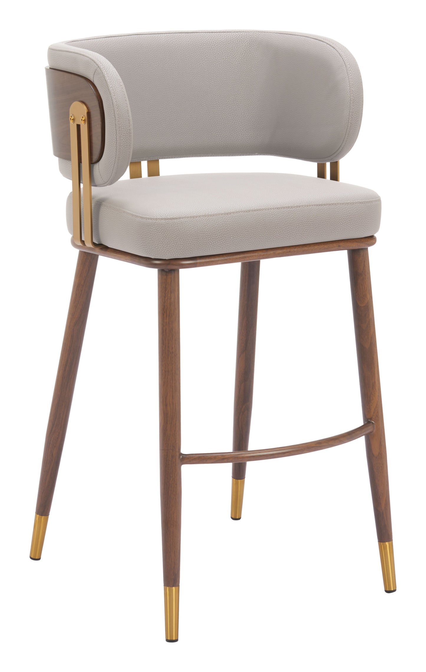Brew Beige & Walnut Barstool - Ornate Home