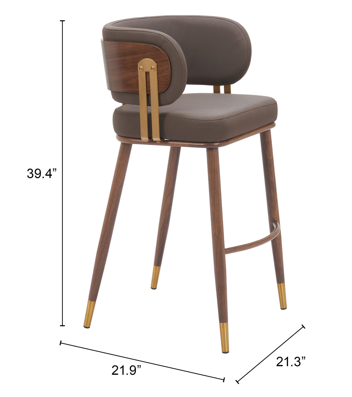 Brew Brown & Walnut Barstool - Ornate Home