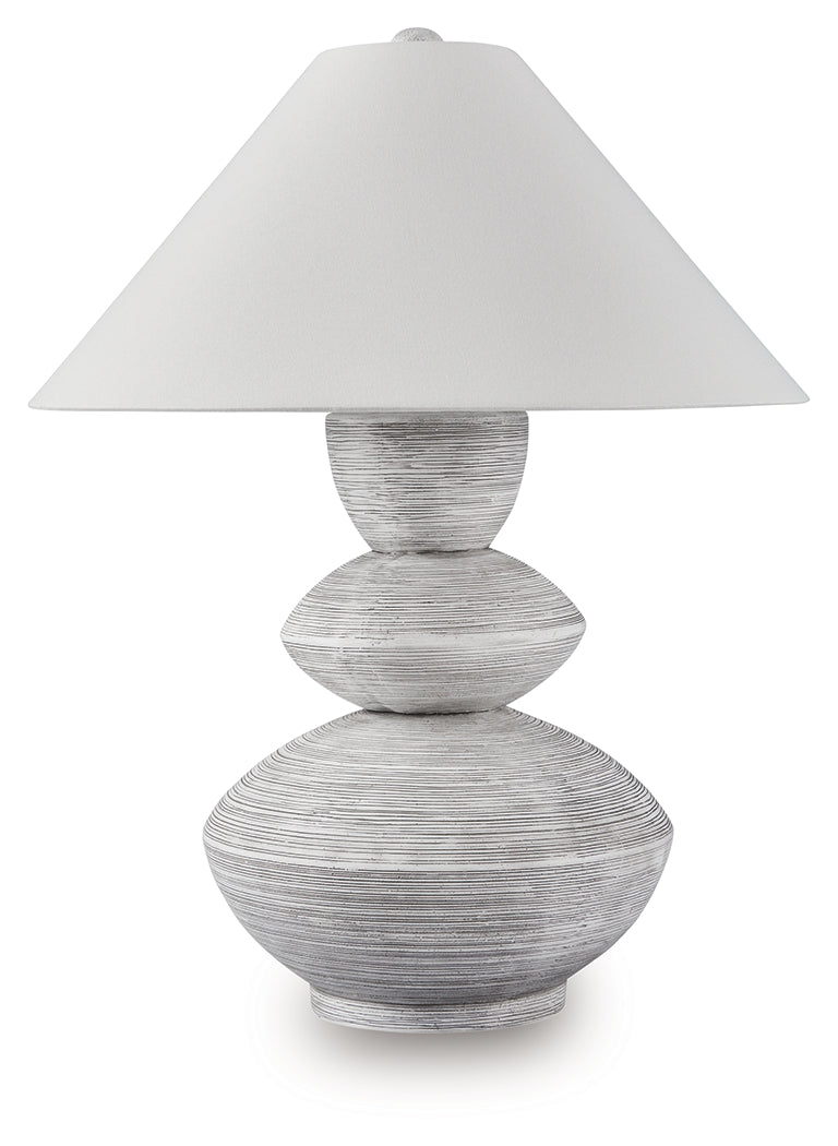 Brickdon Distressed White Poly Table Lamp- Viva Furn