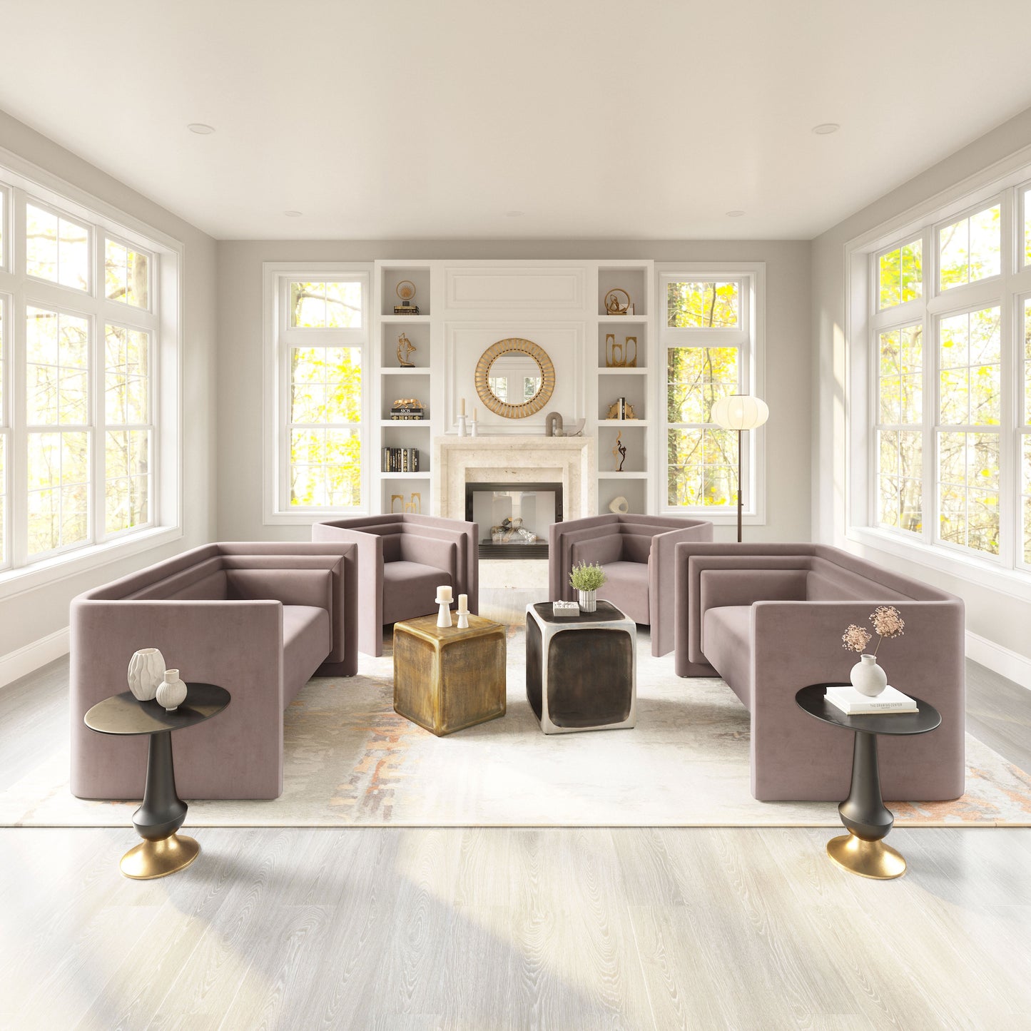 Brics Multicolor Side Table Set (2-Piece) - Ornate Home