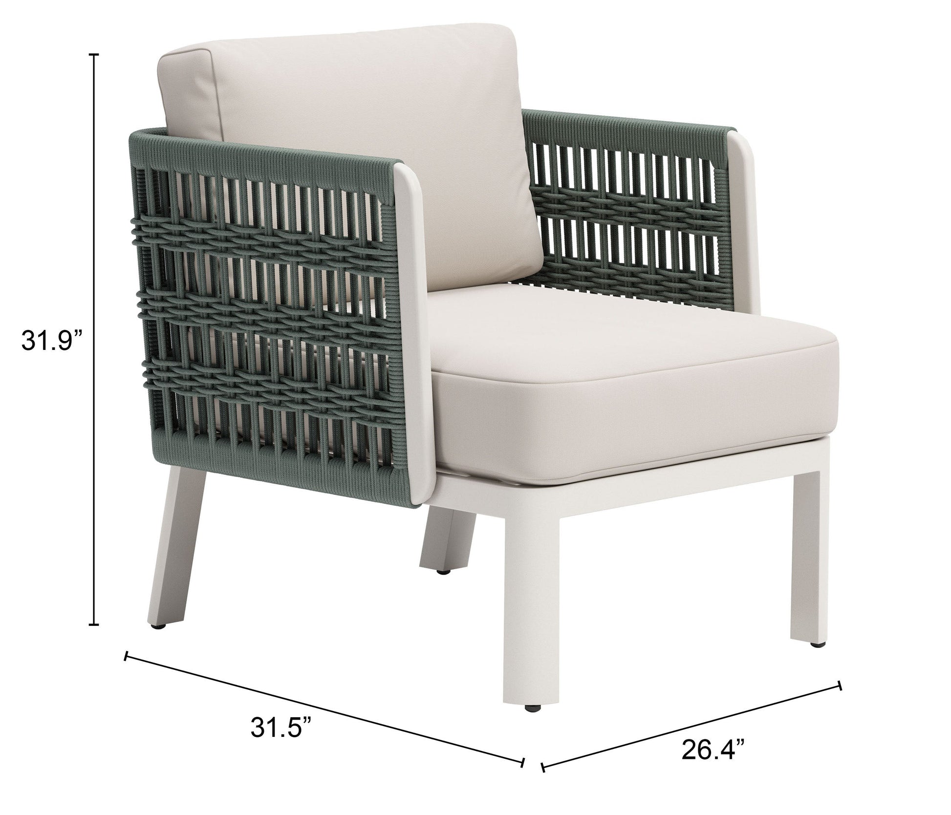 Bridgehampton White Outdoor Armchair - Ornate Home