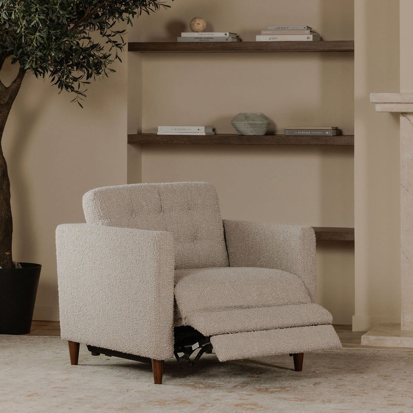 Bridgers Warm Grey Power Recliner Chair - Ornate Home