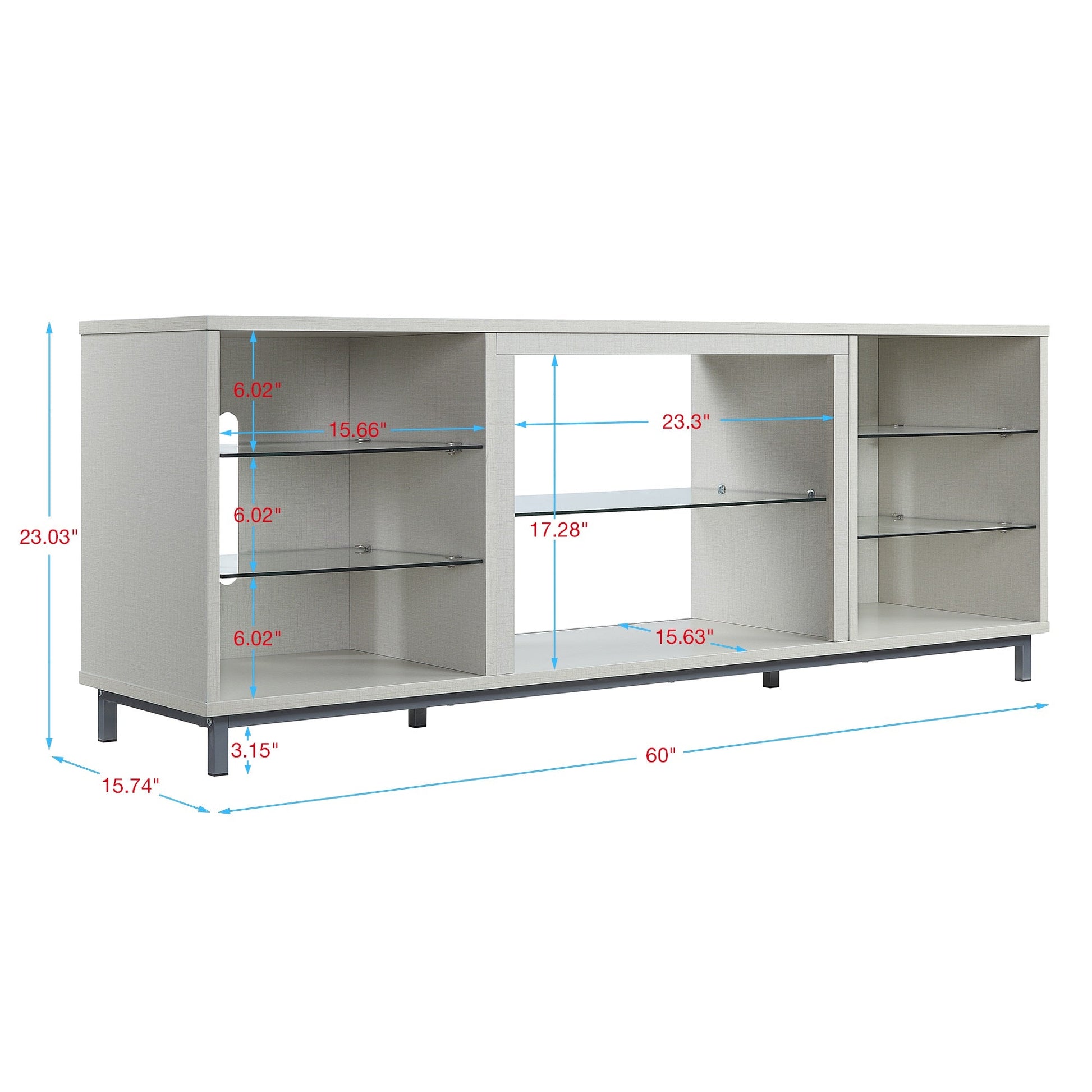 Brighton 60" TV Stand in Beige - Ornate Home