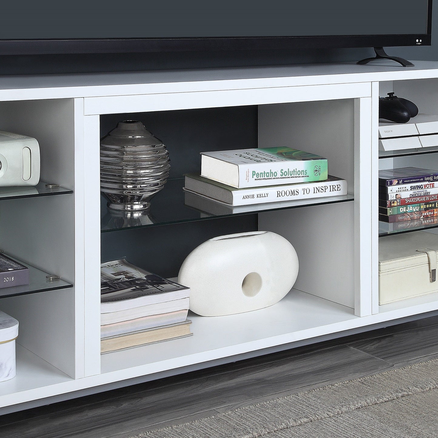 Brighton 60" TV Stand in White - Ornate Home