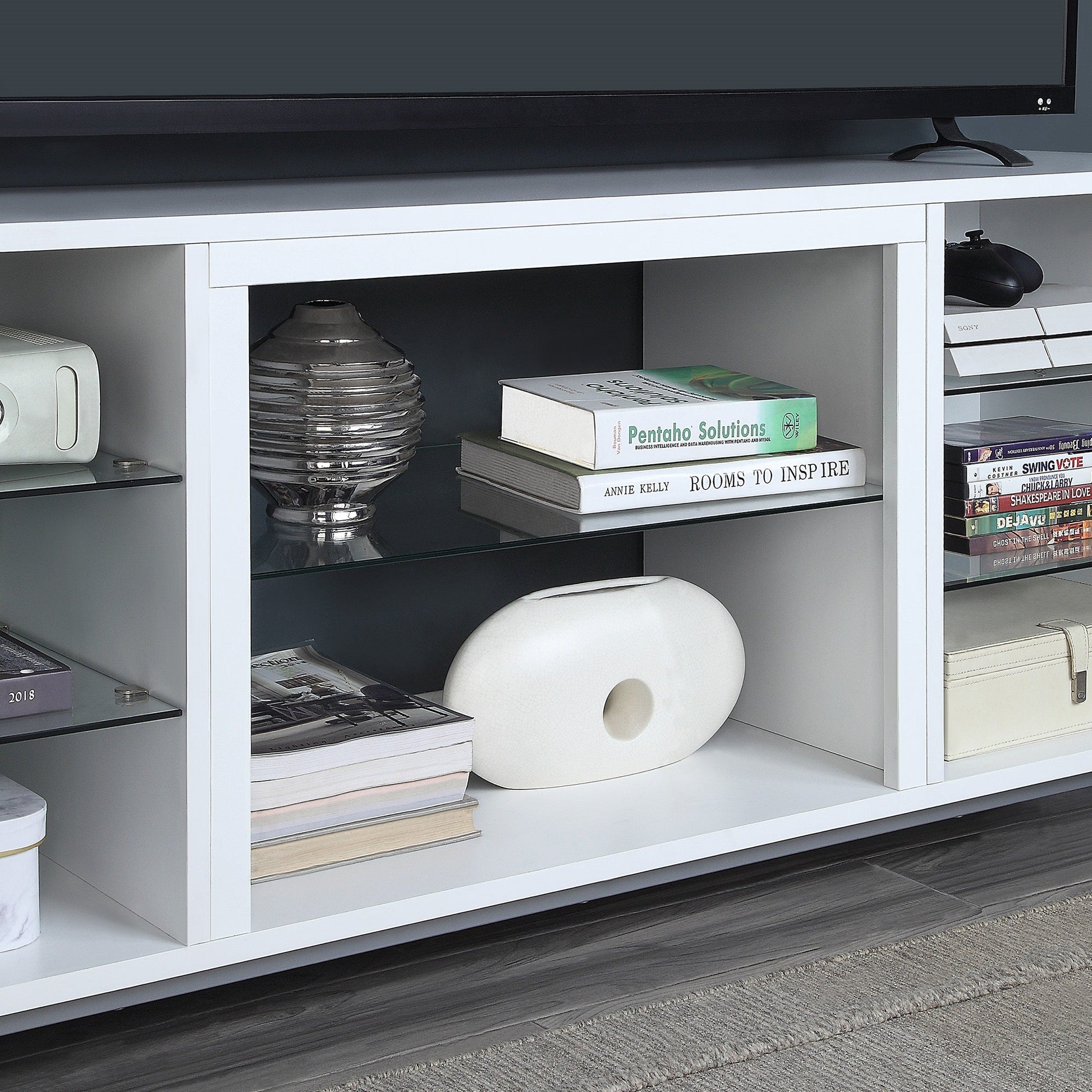 Brighton 60" TV Stand in White - Ornate Home