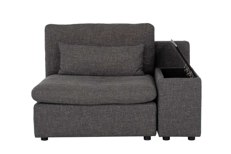 Divani Casa Paseo Charcoal Modular Sectional Sofa w/ Console Create your own Style - Ornate Home