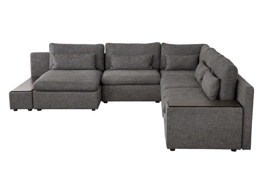 Divani Casa Paseo Charcoal Modular Sectional / 5pc - Ornate Home