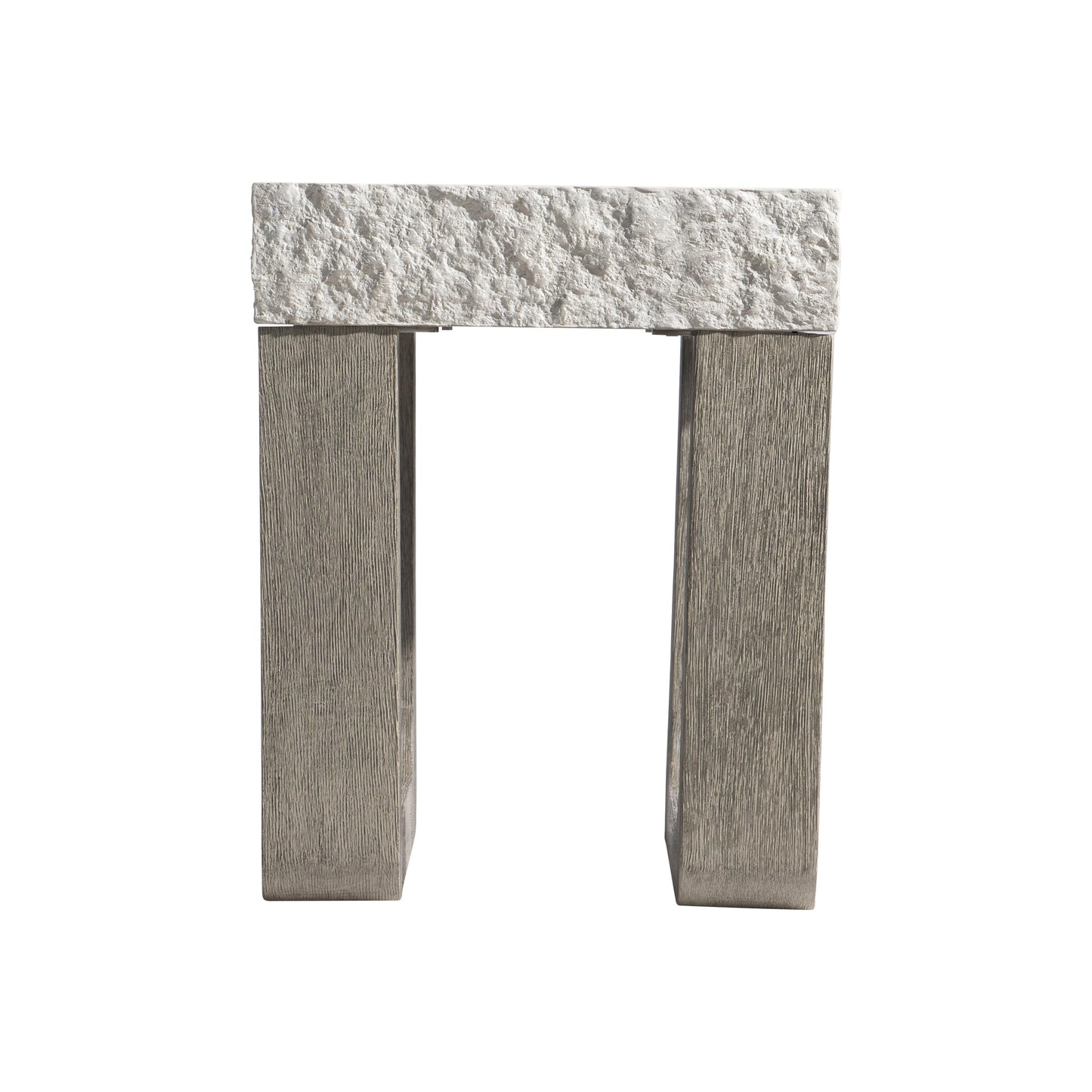 Bristol Sand Grey/Weathered Teak Outdoor Side Table - Ornate Home