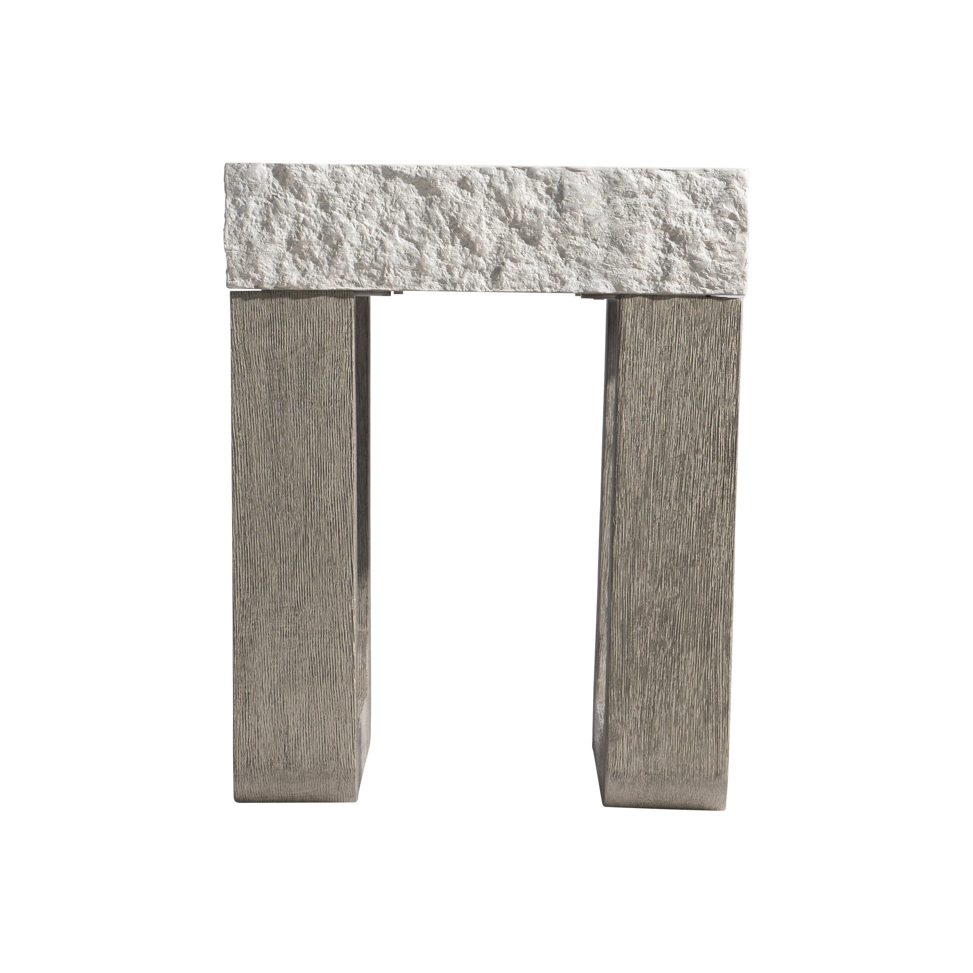 Bristol Sand Grey/Weathered Teak Outdoor Side Table - Ornate Home