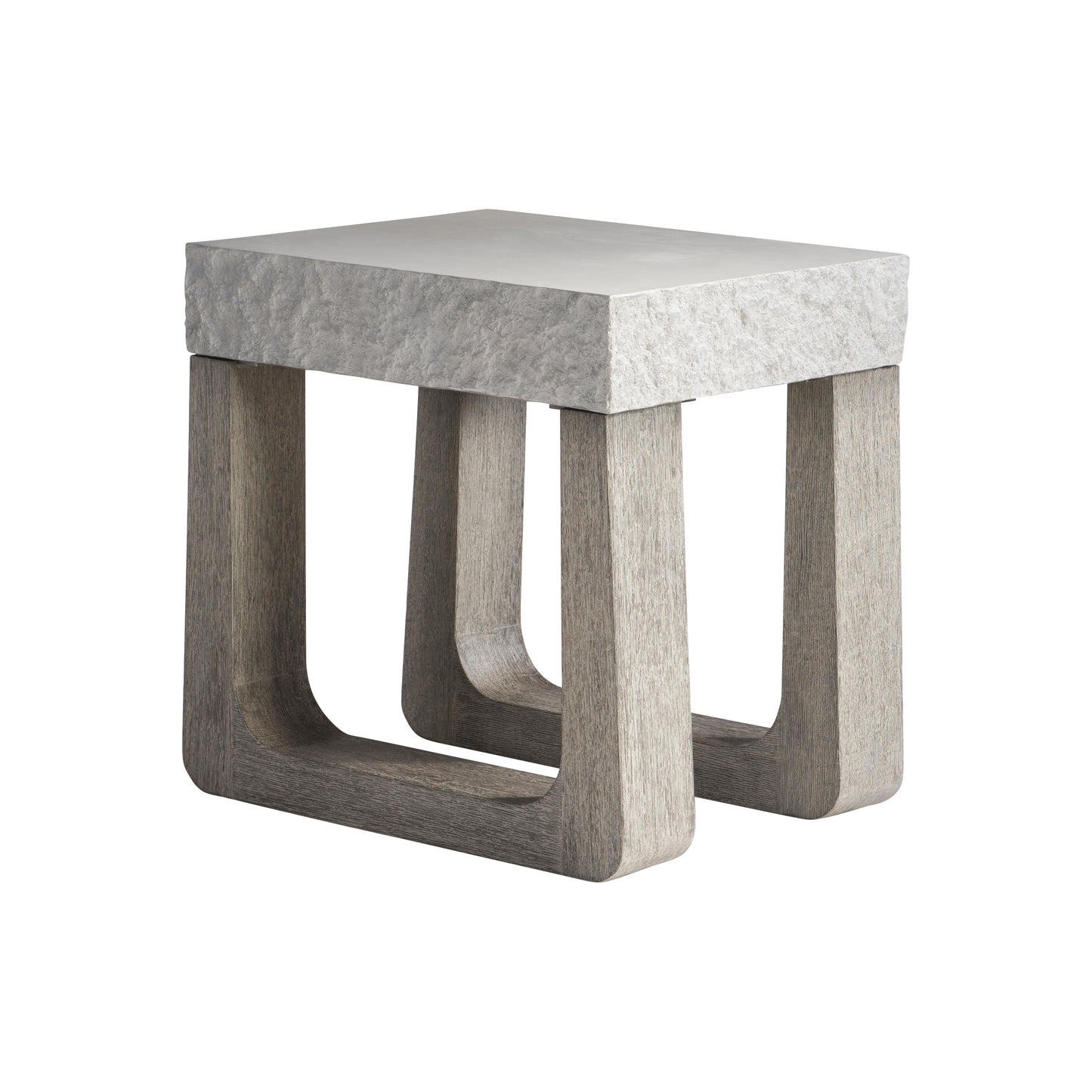 Bristol Sand Grey/Weathered Teak Outdoor Side Table - Ornate Home