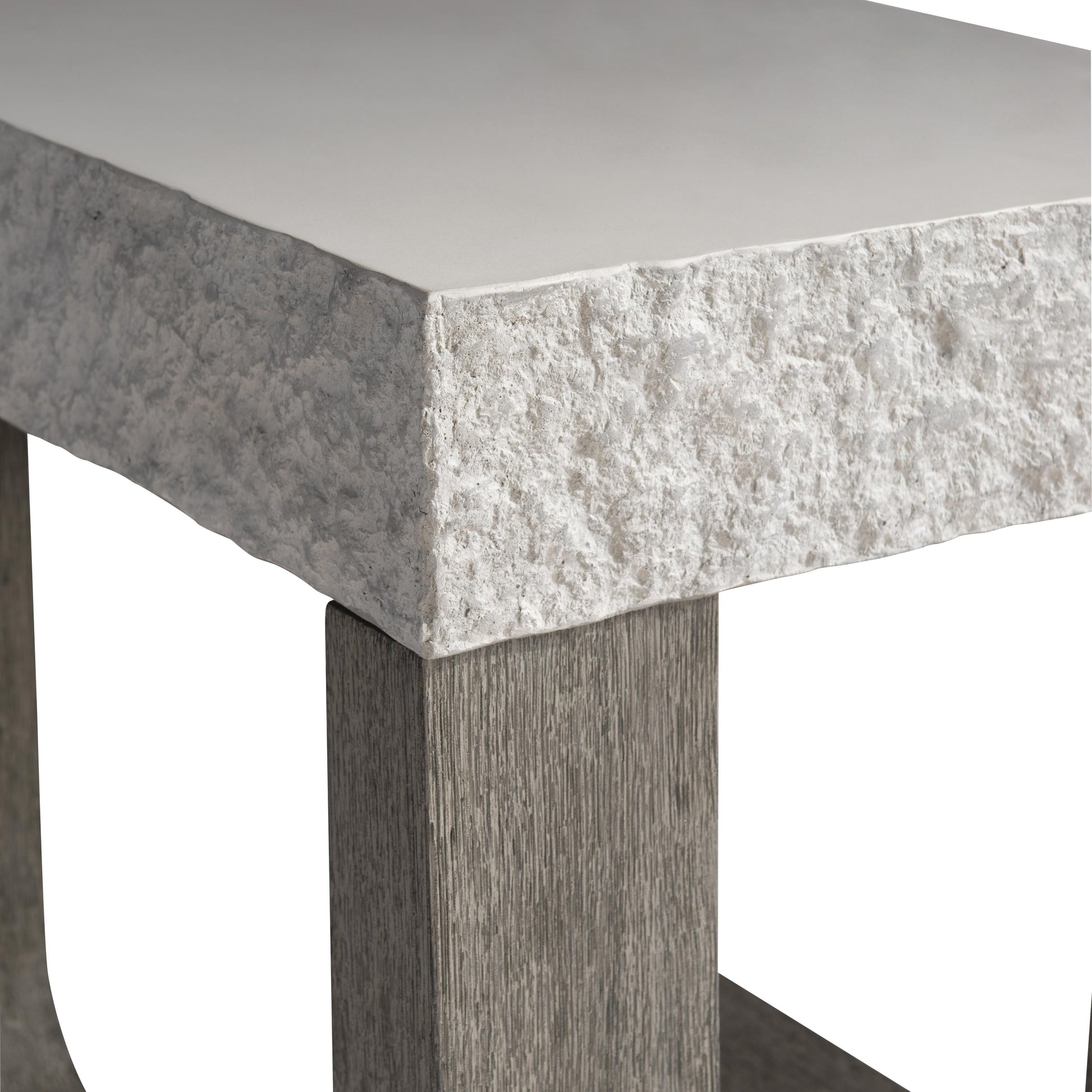 Bristol Sand Grey/Weathered Teak Outdoor Side Table - Ornate Home